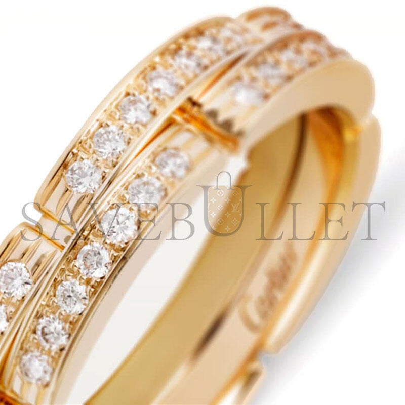 Ca*t1er maillon panthÈre wedding band, double row, half-paved b4216000